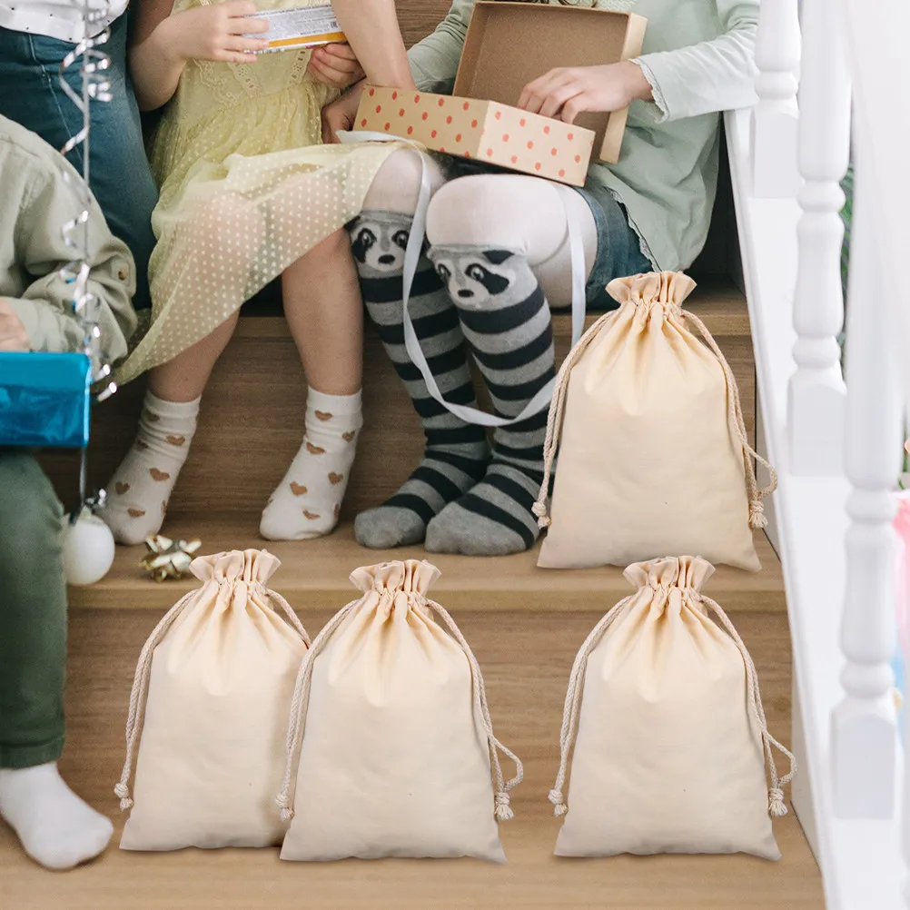 

6 шт. подарочных мешочков на шнурке из хлопковой ткани, легкие сумки для хранения украшений, упаковки подарков на праздники и свадьбы, портативные