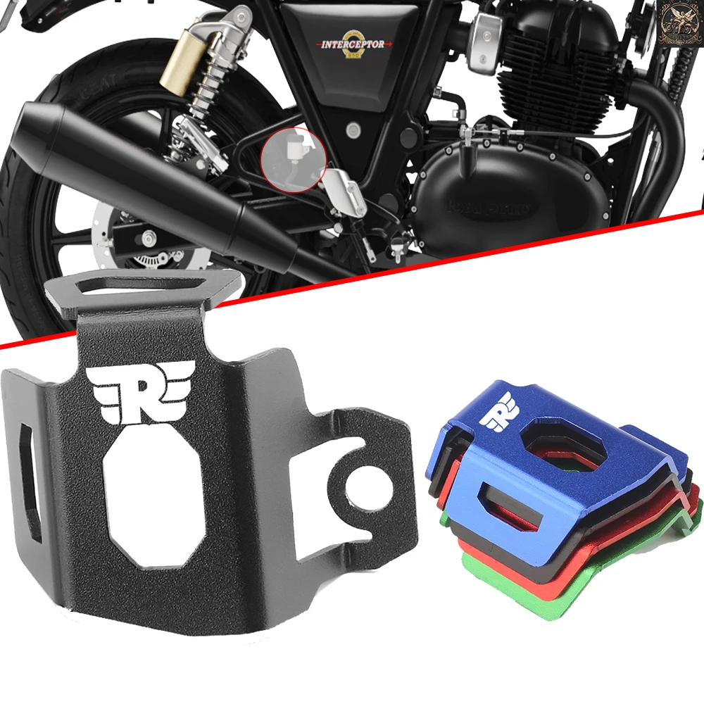 4 Colors Motorcycle Oil Cup Guard Rear Brake Fluid Reservoir Guard Parts For Royal Enfield Bear 650 Interceptor Hunter 350