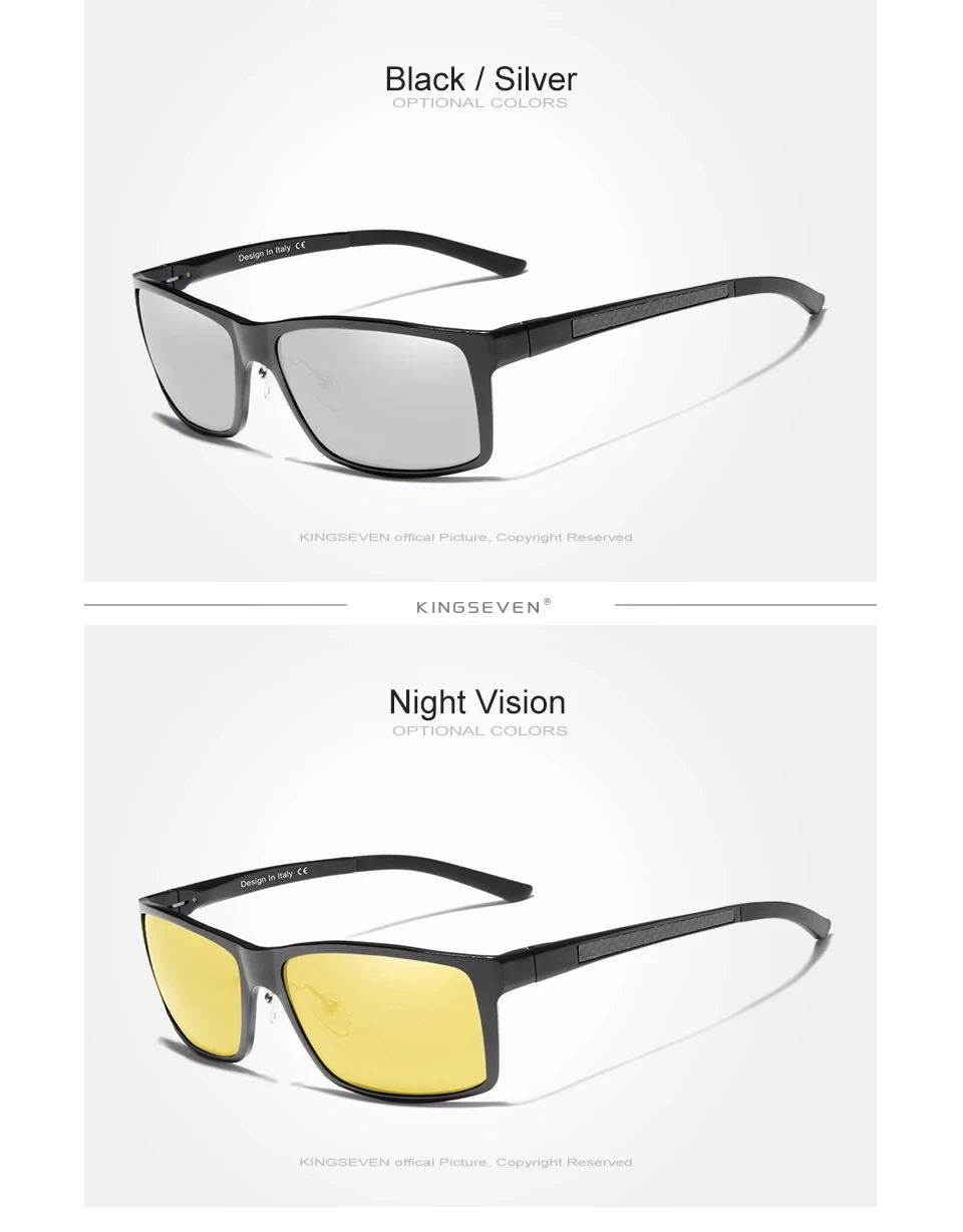KINGSEVEN Aluminium Polarisierte Sonnenbrille Für Männer UV400 Schützen Anti-reflexion Gläser Männlich Fahren Radfahren Brillen Zubehör – Detail 10