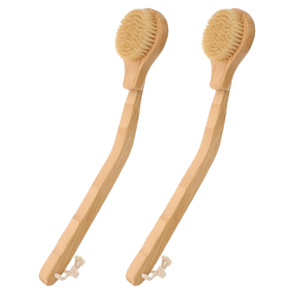 

2Pcs Long Handle Bath Brush for Elderly Disabled Body Exfoliating Massage Shower Scrubber Back Cleaning Ergonomic Anti Slip