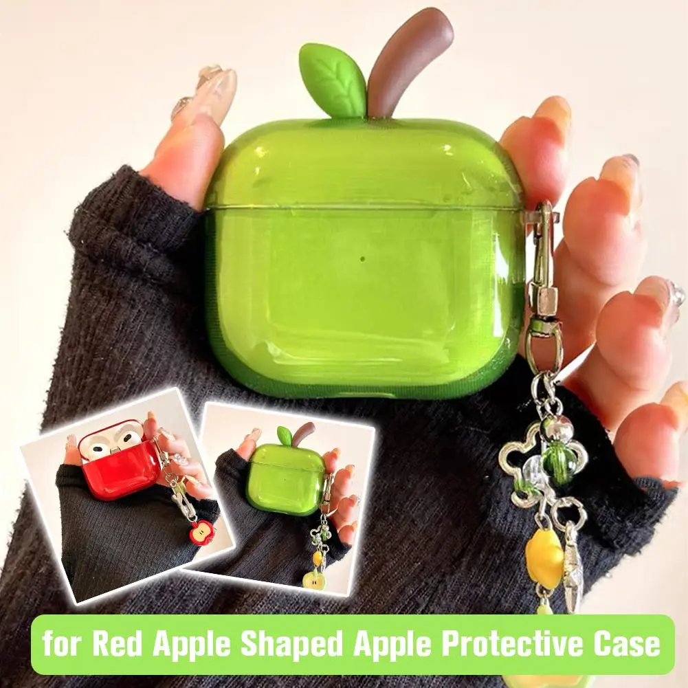 حافظة واقية لفرع شجرة سماعة أبل حافظة من البولي يوريثان الحراري لأجهزة AirPods2/4/Pro غطاء ناعم أحمر/أخضر مع حزام إكسسوارات الموضة #5