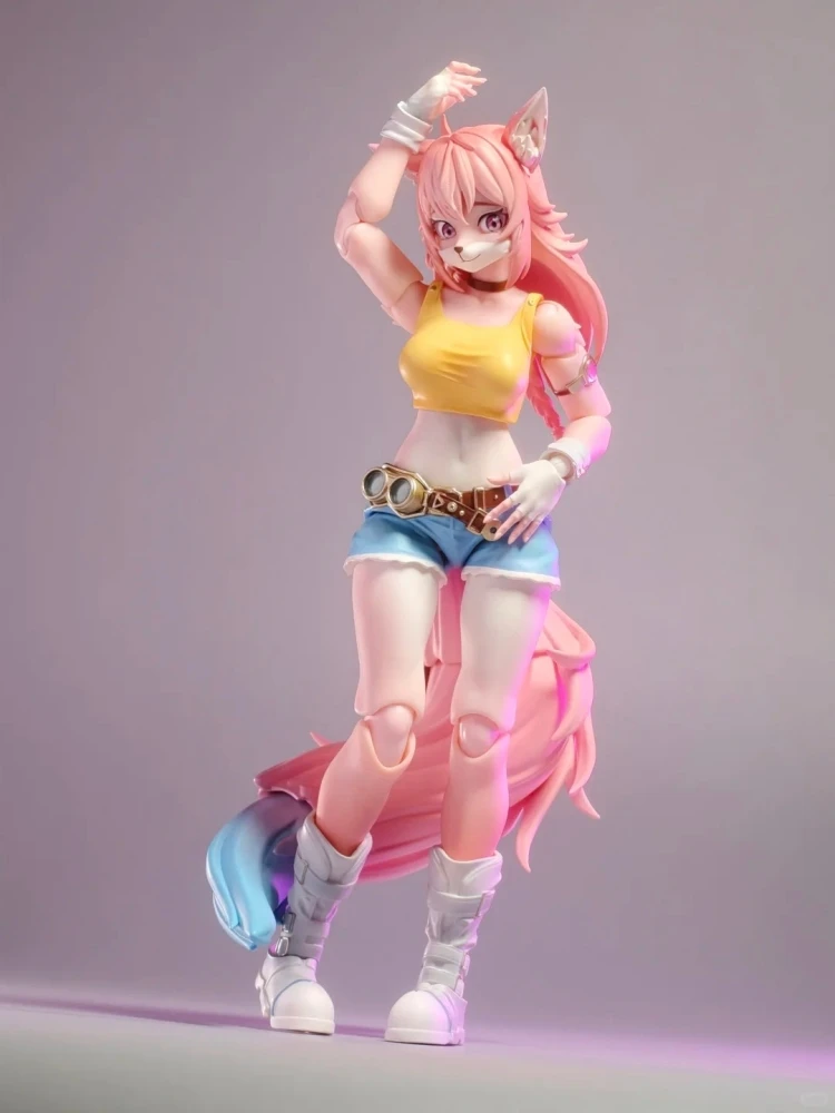 Ladotoys Magical Continent Candy Land Liya 1/12 Pink Fox Sister Repairer Soldier Beautiful Model Desktop Decor Collect Toys Gift