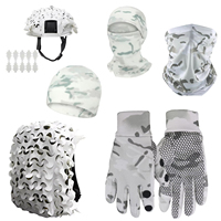 Chinese Winter Snow Camouflage Warm Cotton Jacket, Head Cover, Face Mask, Scarf, Gloves