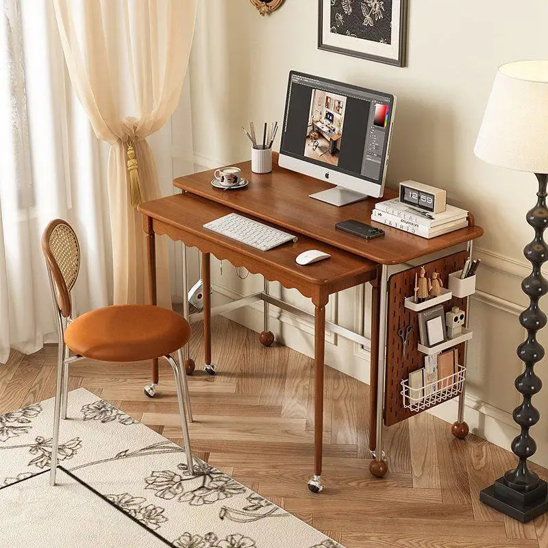 Vintage solid wood extendable desk,  home vintage style minimalist office
