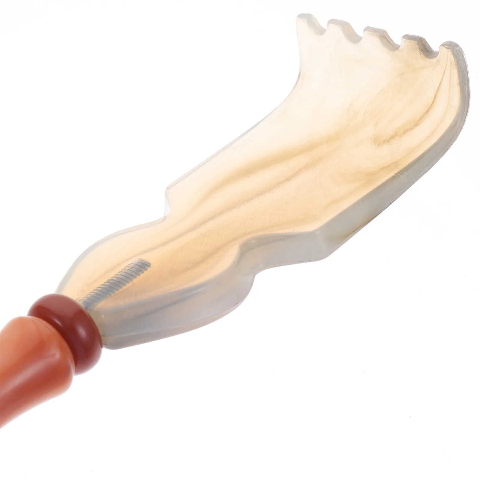 Alat Penggaruk Punggung Tanduk Sapi Gagang Panjang Desain Ergonomis Untuk Dewasa Alat Pereda Gatal Tubuh Tongkat Pijat Portabel Untuk Nyeri Punggung