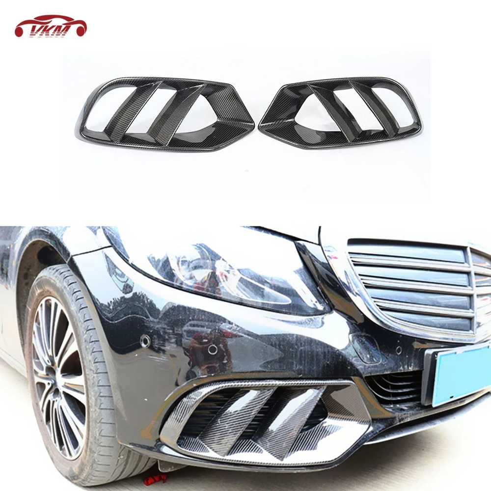 

Carbon Fiber Front Bumper Air Vent Outlet Cover Trim Mesh Grill For Mercedes Benz C Class W205 C180 Standard Bumper FRP Body Kit