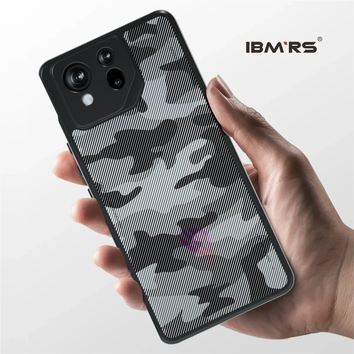 IBMRS for Asus ROG Phone 8Pro Case,PC+TPU Camouflage Transparent Hard Back Duty Shockproof Advanced  Slim Cover