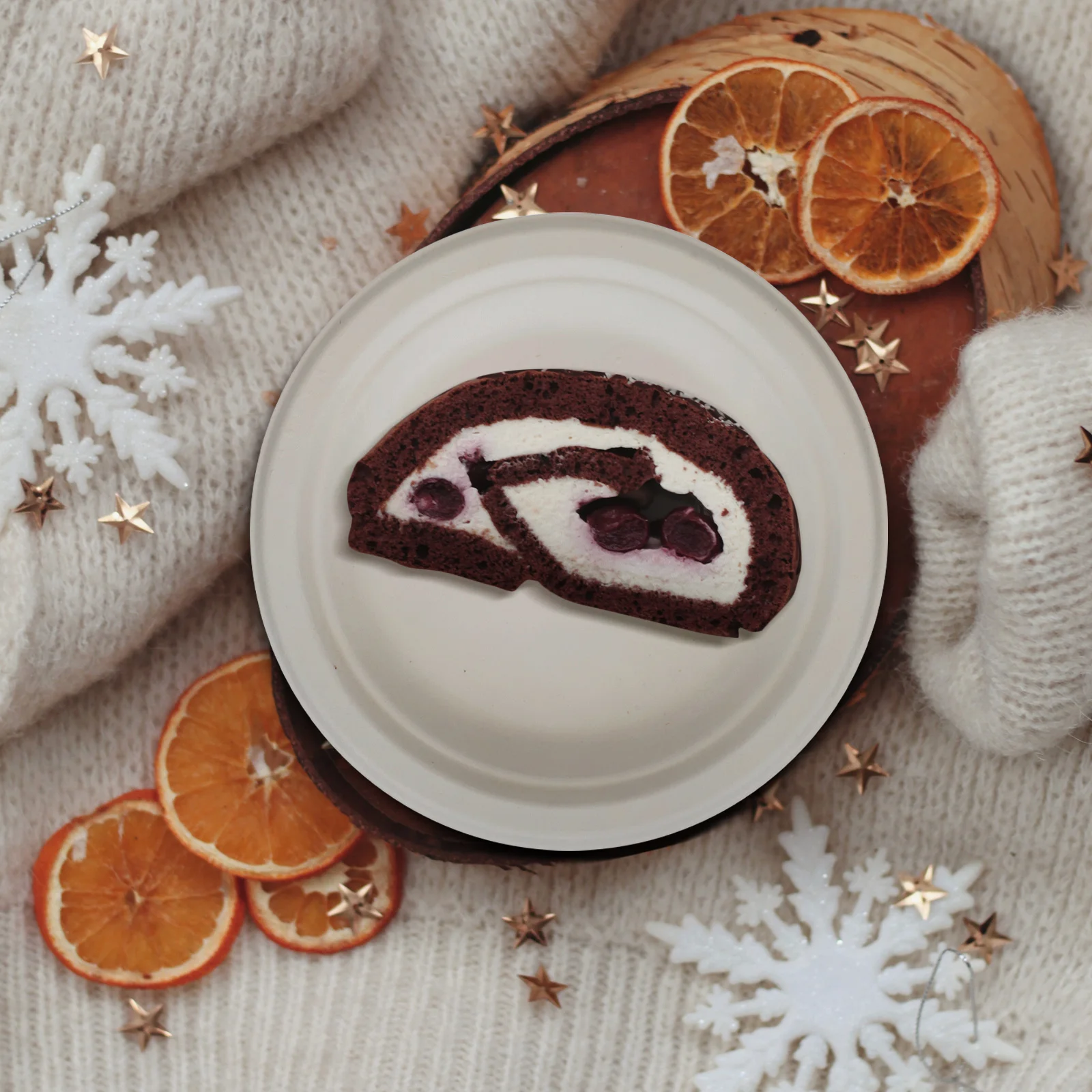 

50 Pcs Paper Plates Degradable Tray Birthday Party Food Cardboard White Dessert