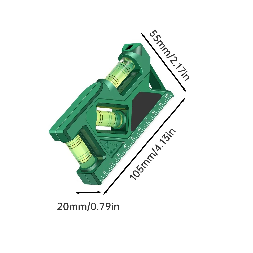 Mini-Füllstandsanzeige, hochpräzise horizontale vertikale Messung, metrisches Lineal, Winkelmesser für Zuhause, tragbar, magnetisch, Taschen-Füllstandsanzeige