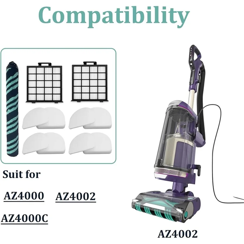 ABUD-Fit สําหรับ Shark Detect Pro Max ตรงสูญญากาศ AZ4000 AZ4002 AZ4000C เปลี่ยนชิ้นส่วนแปรงหลัก HEPA Filter ฟองน้ํากรอง