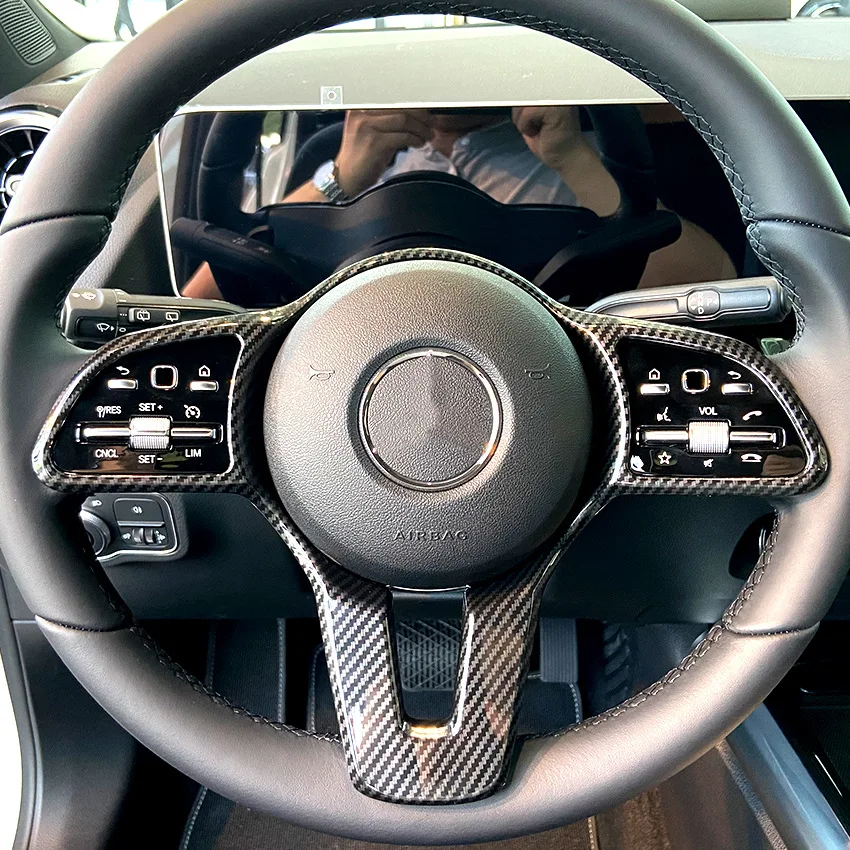 

Подходит для Mercedes-Benz CLA GLA GLB GLE 2019 года + отделка рулевого колеса, наклейка на раму, модификация интерьера автомобиля