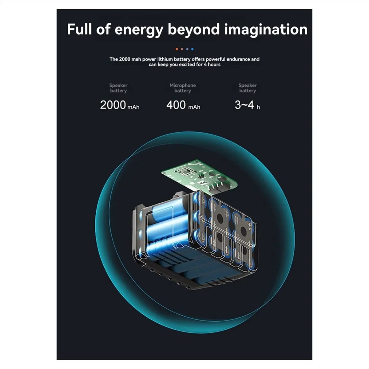 

New Powerful Wireless Portable Dual Mics Bluetooth Speaker Hifi Stereo Family Party Karaoke Subwoofer with Cellphone Holder