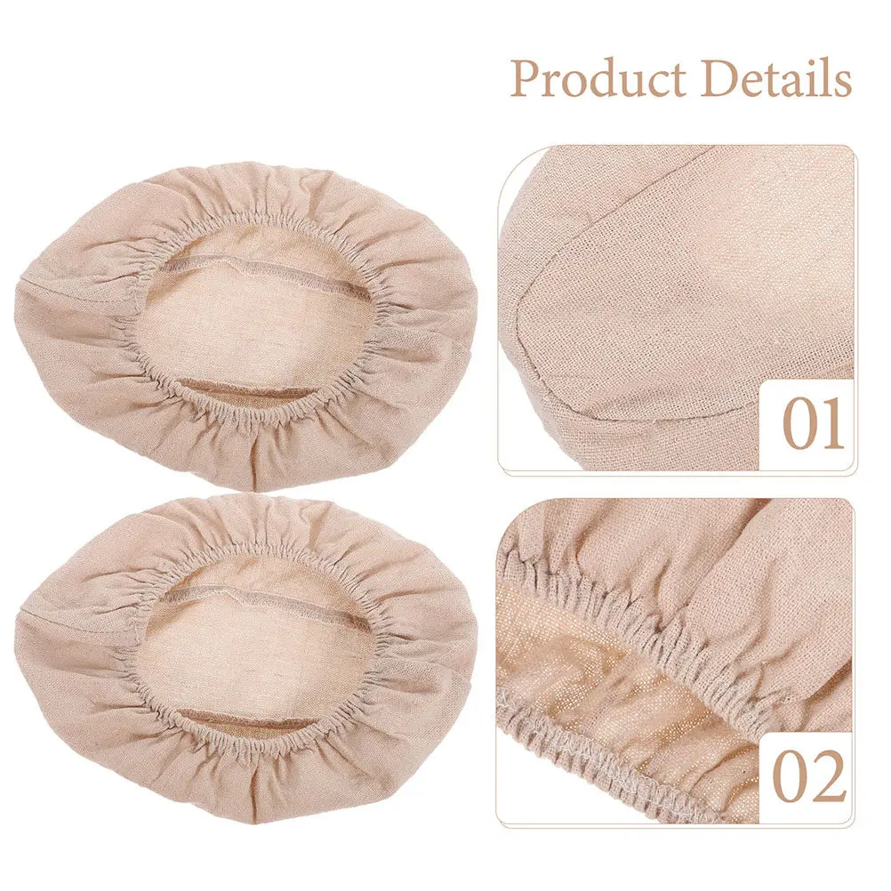 3Pcs Oval Bread Proofing Basket Covers Linen Cotton Cloth Dough Fermentation Rustic Country Picnic Baking Sourdough Cover - view 2