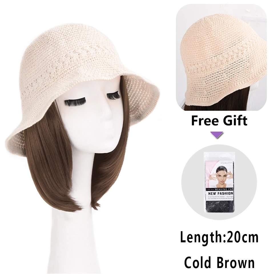 LUPU Long Synthetic Fluffy Natural Curly Wave Heat Resistant Hair Wigs With Hat  Braided Cap Naturally Connect Hat Wig For Women