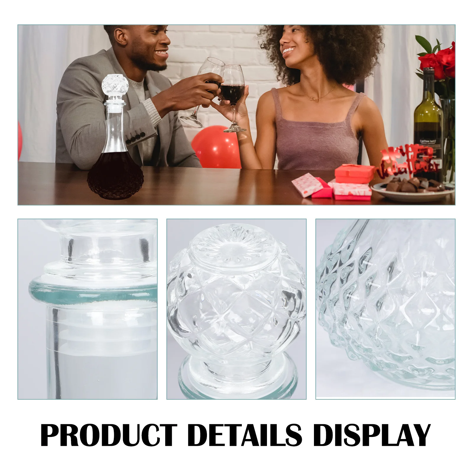 

Стеклянный графин для виски премиум-класса, гладкий, с широким горлышком для бренди, ликера, удобный водонепроницаемый графин, аксессуары для вина