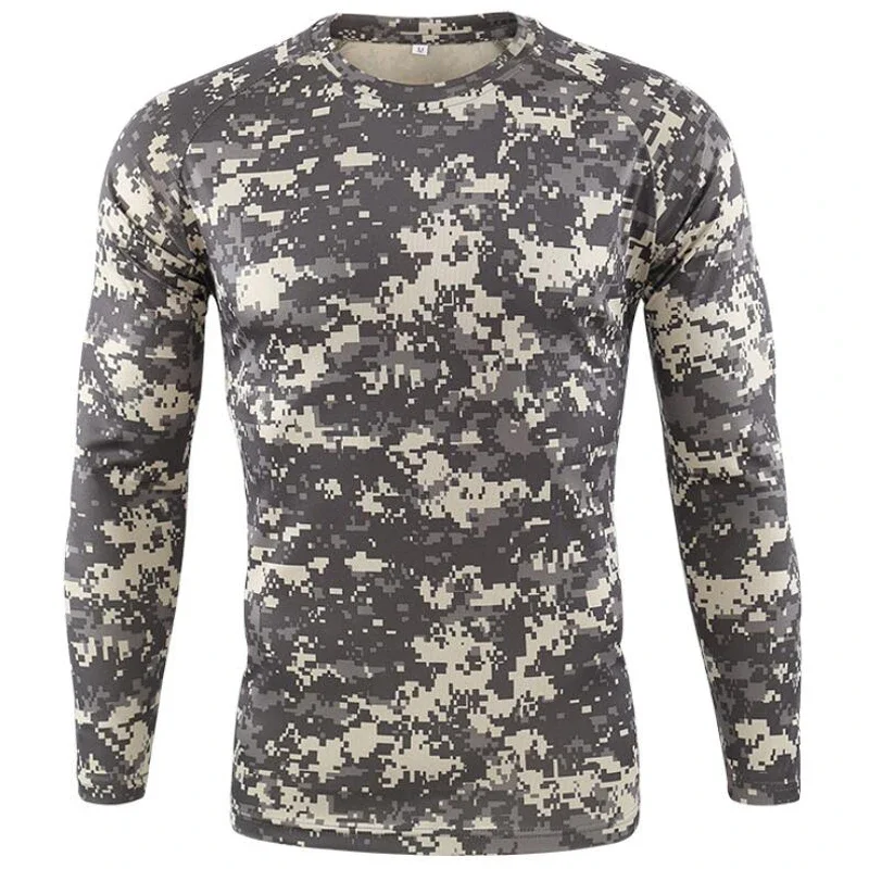 3D-Druck, Herren- und Damenmodell, T-Shirt mit Rundhalsausschnitt, Camouflage-Muster, Sport- und Fitness-T-Shirt, schnelltrocknend, langärmelig, für Camping, Abenteuer, Radfahren, Wandern und Training. – Detail 12