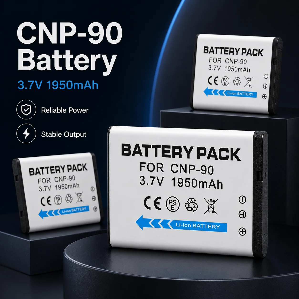High Capacity 3.7V 1950mAh CNP-90 CNP90 Long Lasting Rechargeable Battery for Casio EX Series Cameras