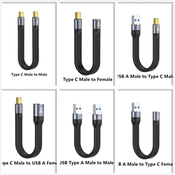 1Pcs Short USB C Cable Type C Data Cord PD100W 20V/5A 10Gbps Fast Charging Cable Flexible E-Marker QC4 for Laptop Mobile Phone