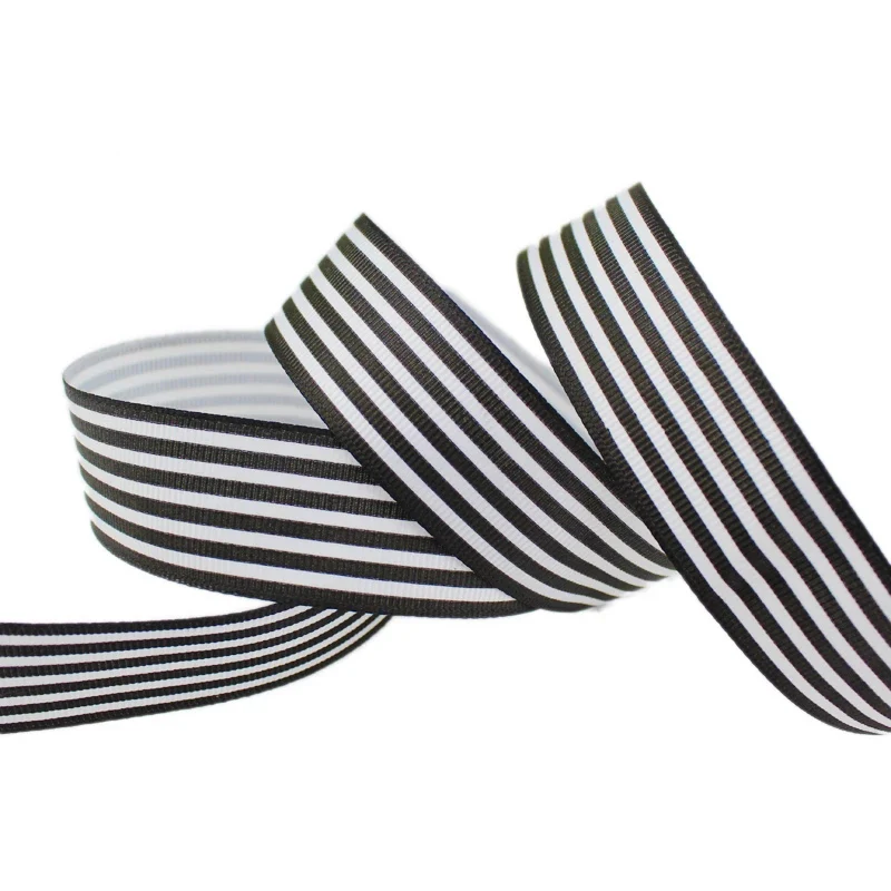 (25 Yards/lot) 25mm Stripe Grosgrain Ribbon Printed Gift Wrap Decoration Handmade DIY Ribbons