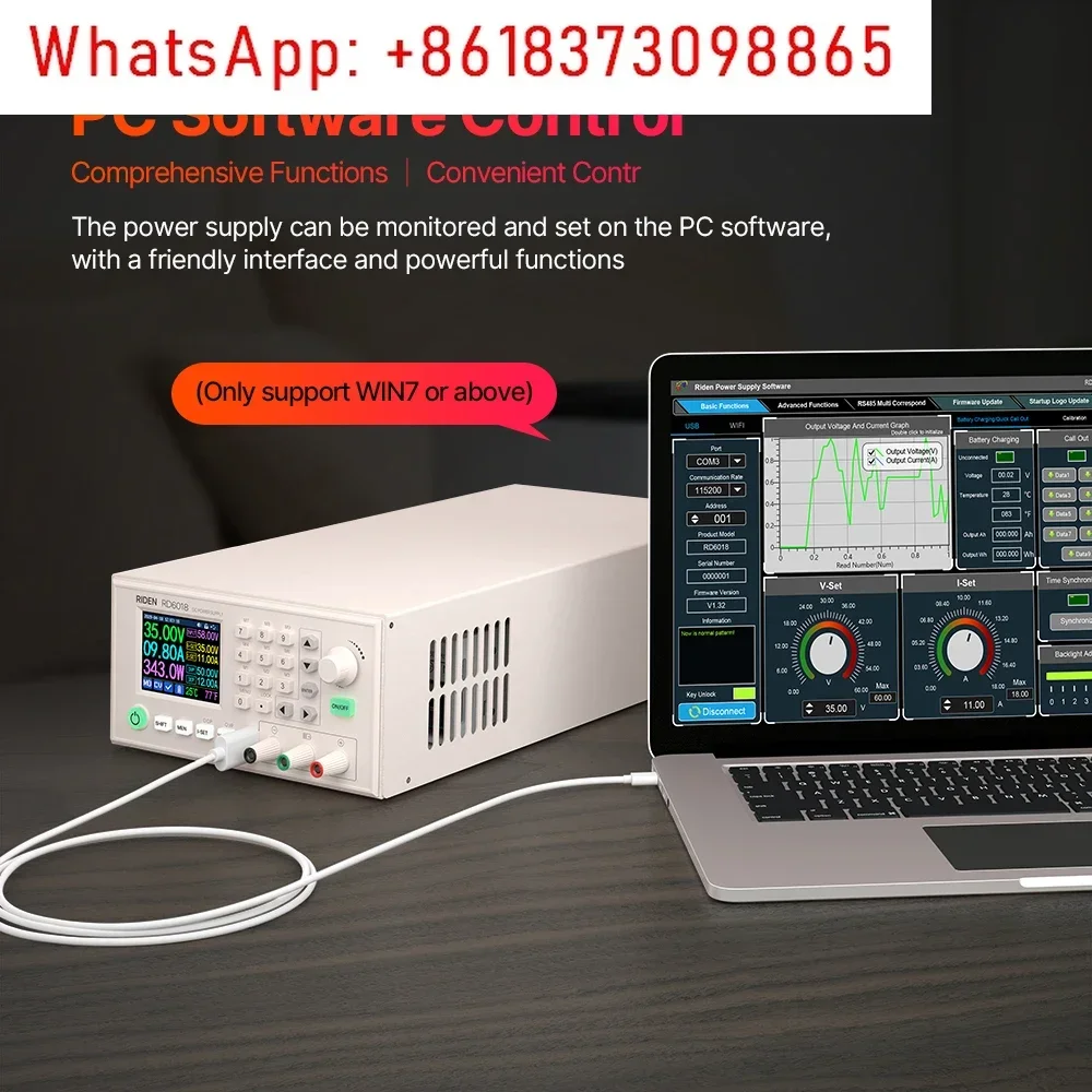 RD6018 Set completo 60V 18A AC a DC controllo digitale carica batteria Regolatore di alimentazione da banco da laboratorio regolabile 1080W