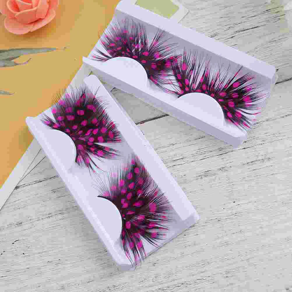 

2 Pairs False Eyelashes Dance Ladies Styles Manual Costume Natural Handmade Charming