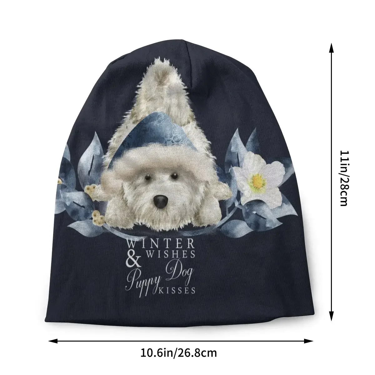 Cute Christmas Westie Bonnet Femme Hip Hop Knit Hat For Women Men Warm Winter West Highland White Terrier Dog Beanies Caps