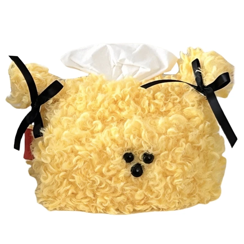 Plush Doggy Tissue Box Organizers Elegant Tissue Container Portable Paper Holder