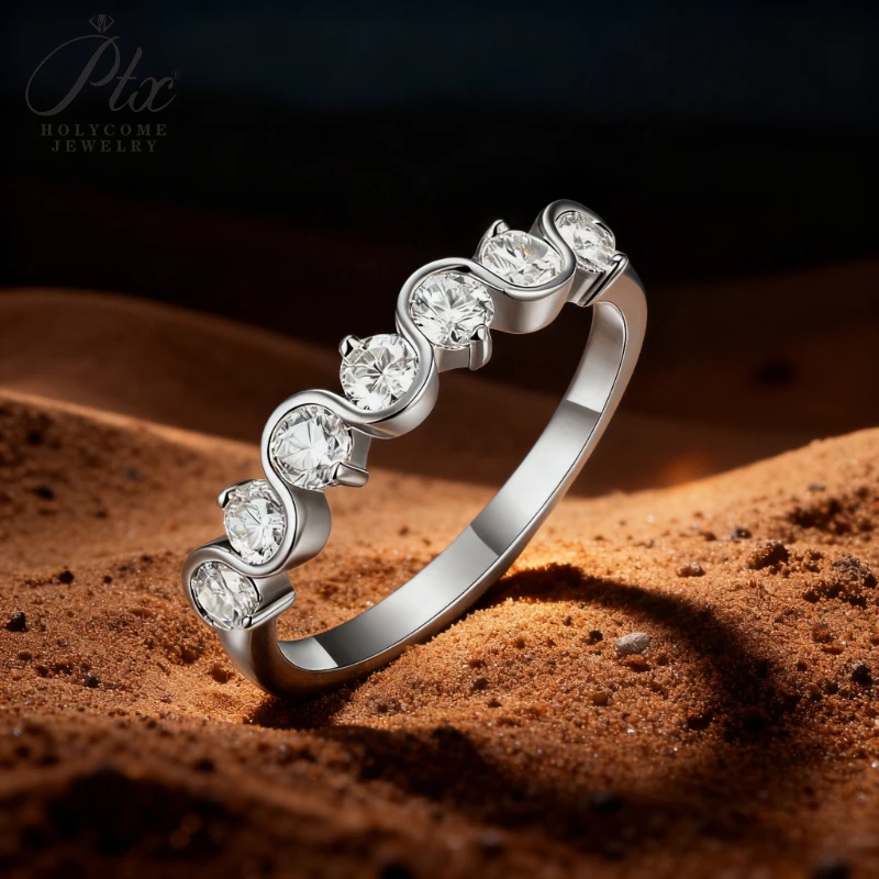 

Moissanite Round Cut Ring10K/14K/18K Gold Classic Solitaire Design Brilliant Sparkling Engagement Wedding Jewelry Gift for Women