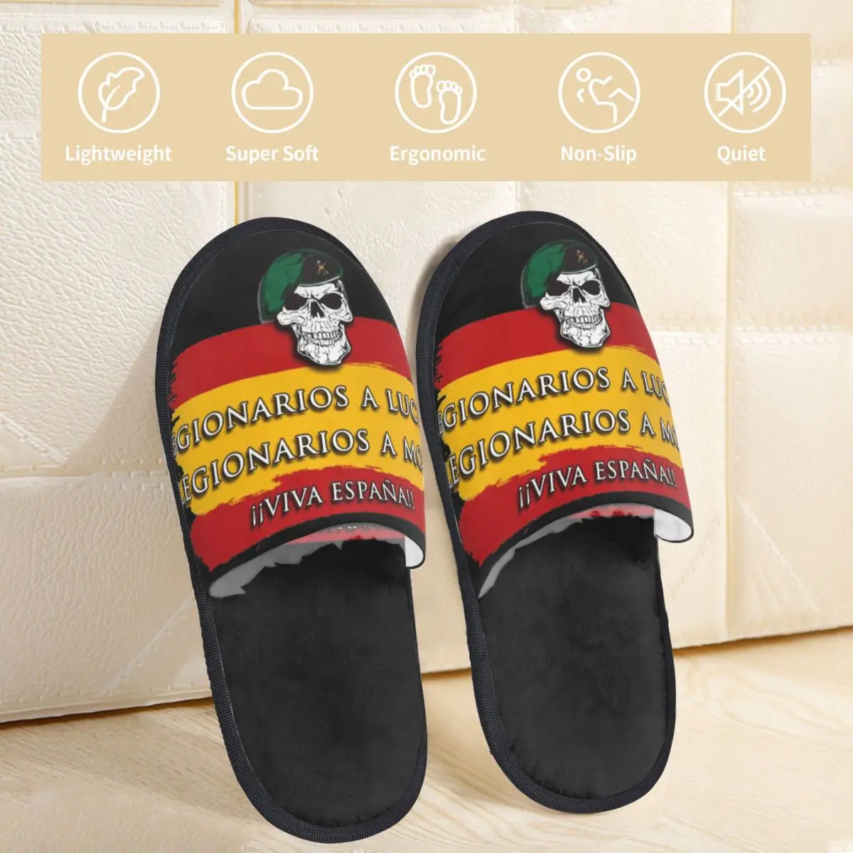 Spanish Legion Men Women Furry slippers Cosy pantoufle homme Home slippers