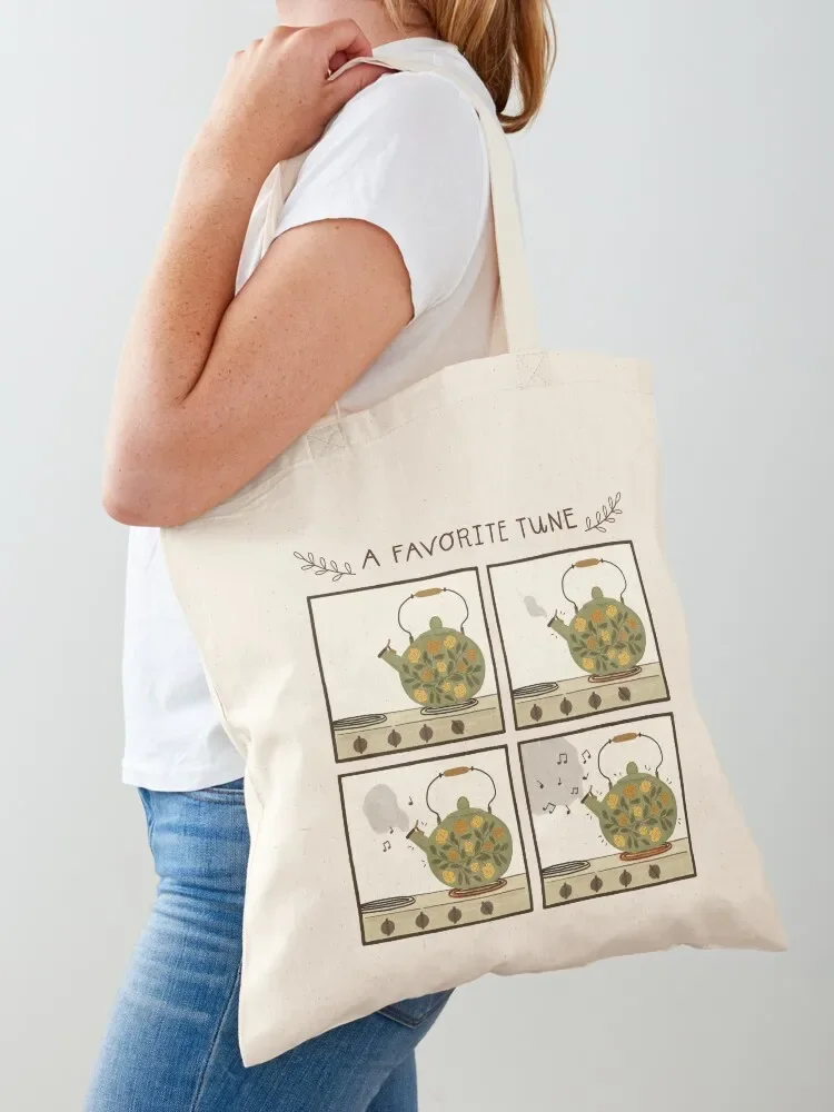 

A Favorite Tune - Whistling Tea Kettle Tote Bag canvas tote bag Canvas bag Women's custom canvas