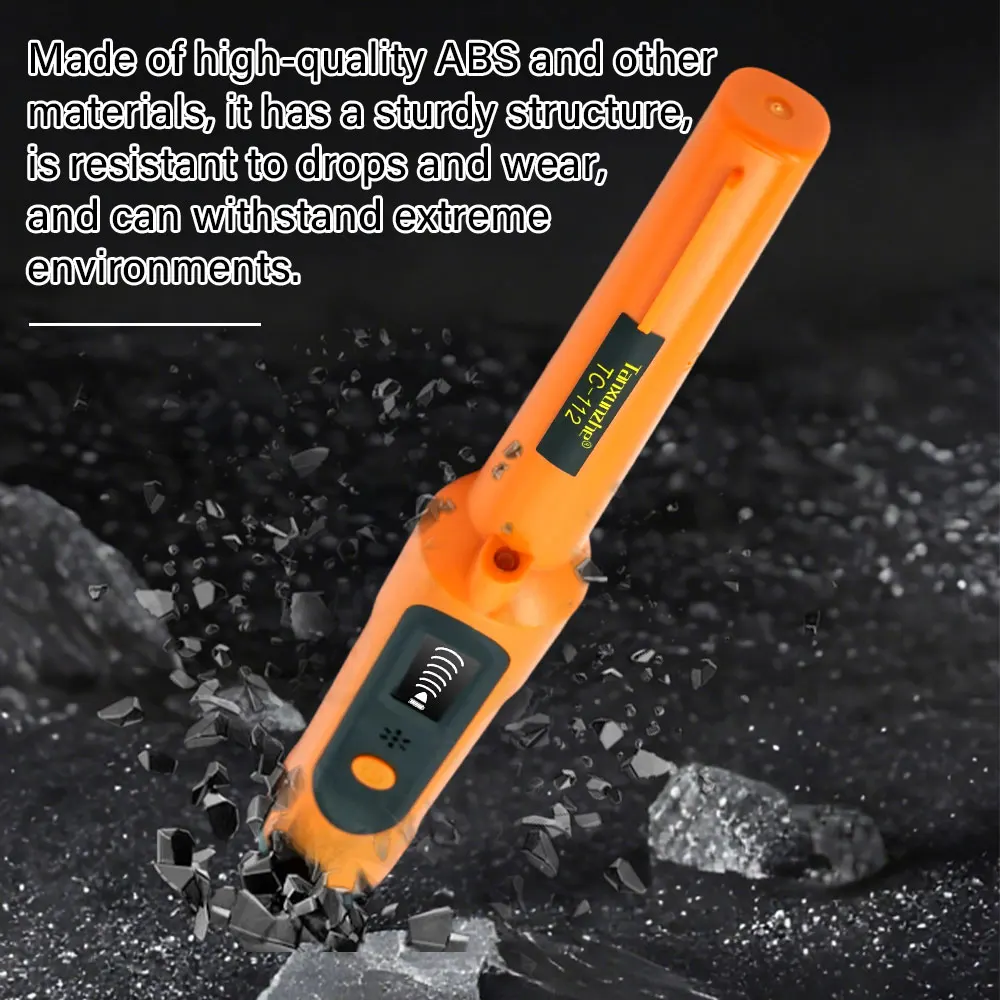 Handheld Metal Detector TC-112 Waterproof Pinpointer with 360° Side Scan Tech for Outdoor Treasure Hunting Gold Search