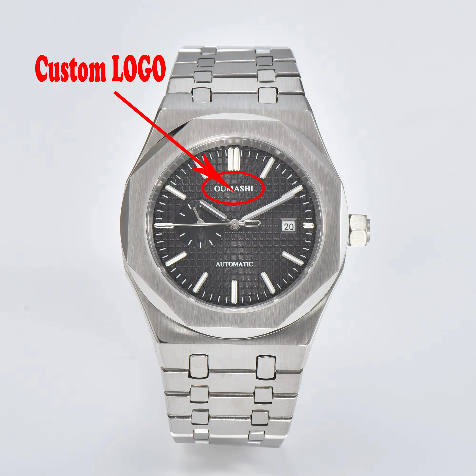 

42mm OUMASHI Miyota8217 Automatic Mechanical Watch Movement Stainless Steel 10Bar waterproof Luxury Men's Date Luminous Watch