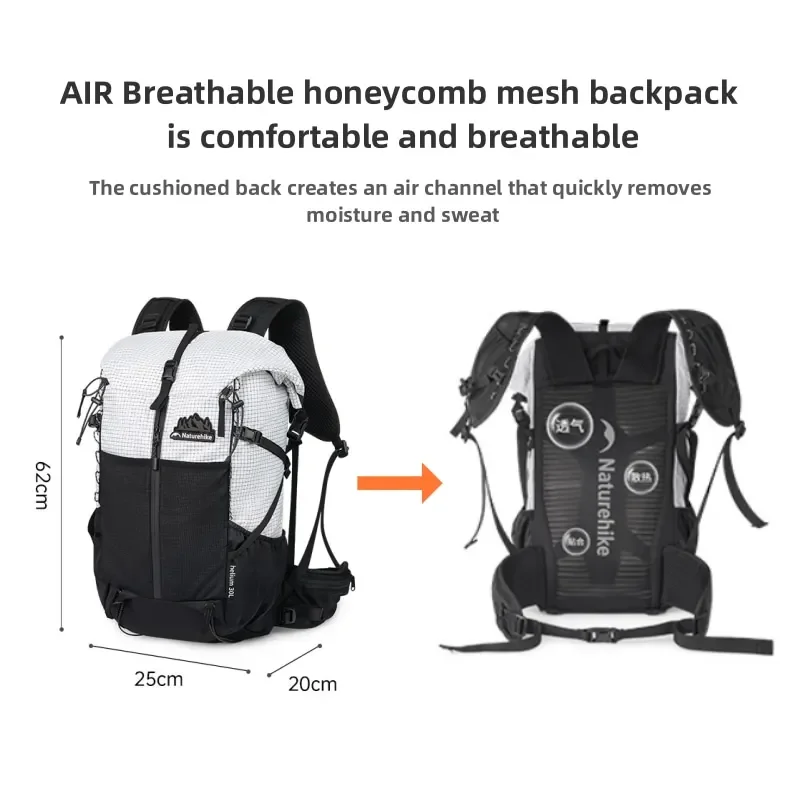 Imagem -05 - Naturehike Mochila Helium30+5l Mochila de Ombro Confortável e Respirável para Viagens ao ar Livre Mochila Impermeável de Alpinismo para Caminhadas