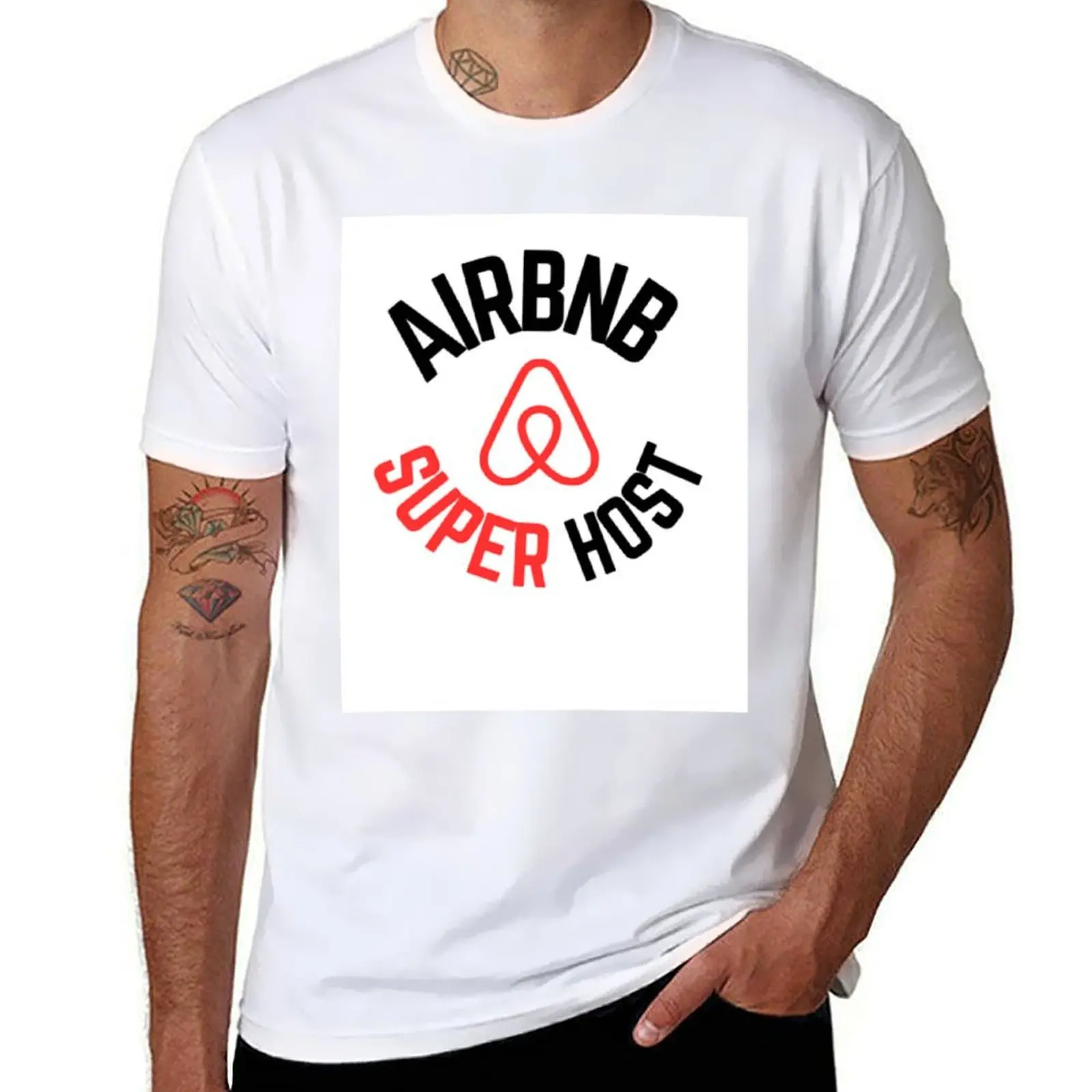 

Футболка Airbnb Super Host Hero Reservation, футболка с пятью звездами, незаменимая футболка, мужские облегающие футболки