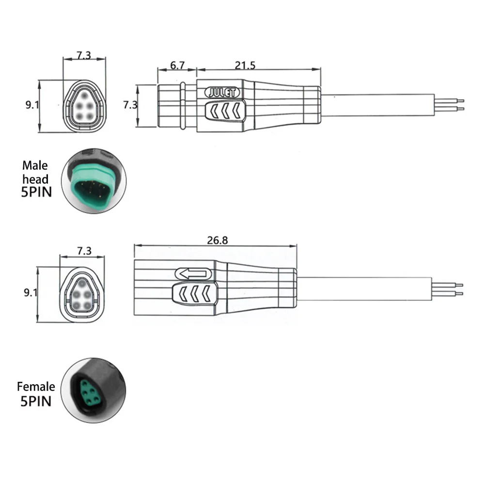 Sleek and Functional 5 Pin Waterproof Extension Cable Perfectly Suited for Electric Bikes and For Bafang Systems