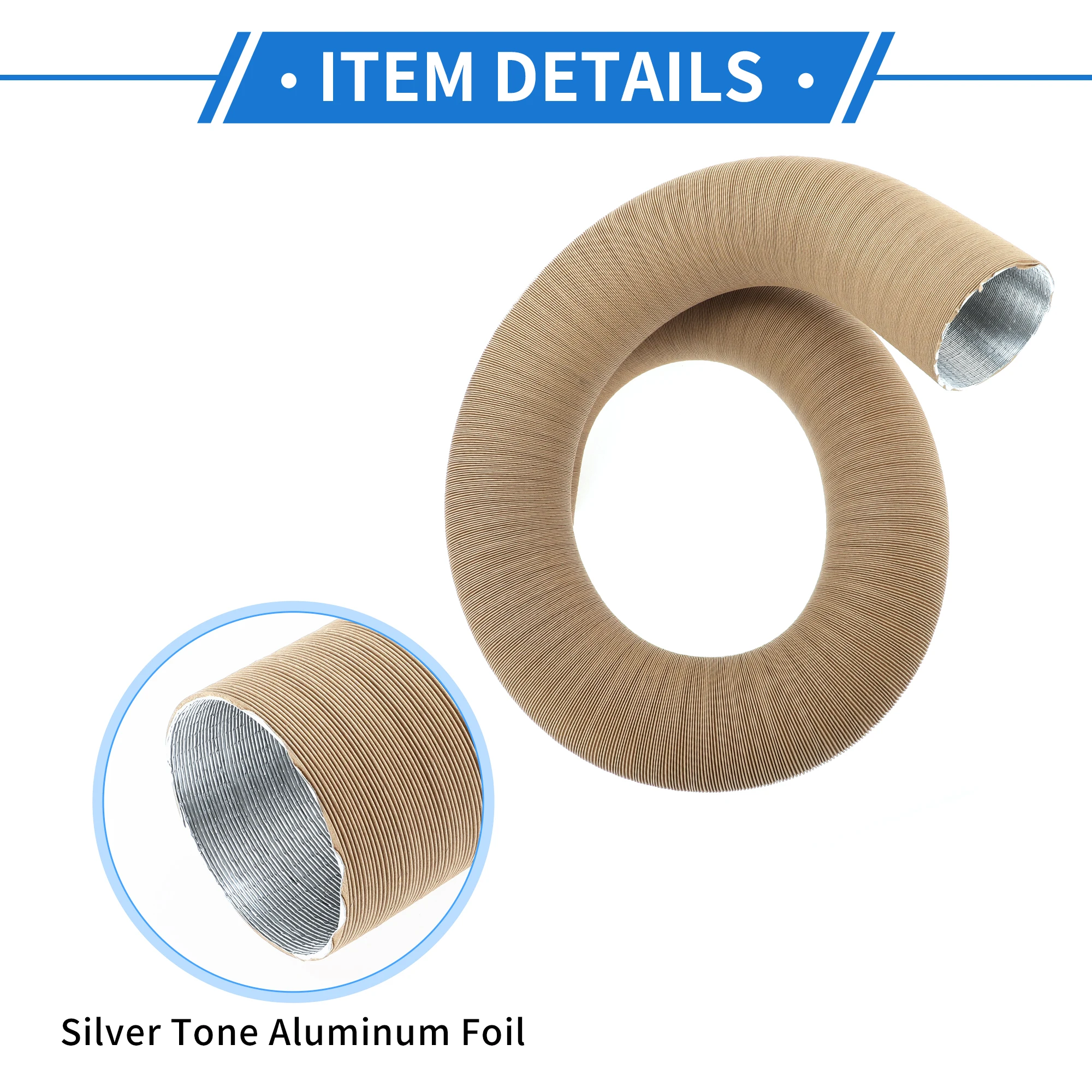 

UXCELL 1 шт. Автомобильный обогреватель, воздуховод, 75 мм, ID 300 см, макс. l, шланг для теплого воздуха, автомобильный грузовик, автобус, фургон, лодка, алюминиевая фольга, коричневый