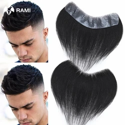 Men Hairline Toupee Natural Hairpiece For Man PU Front Toupee Wigs Remy Hair With Thin Skin Base Hairline Toupee 100% Human Hair