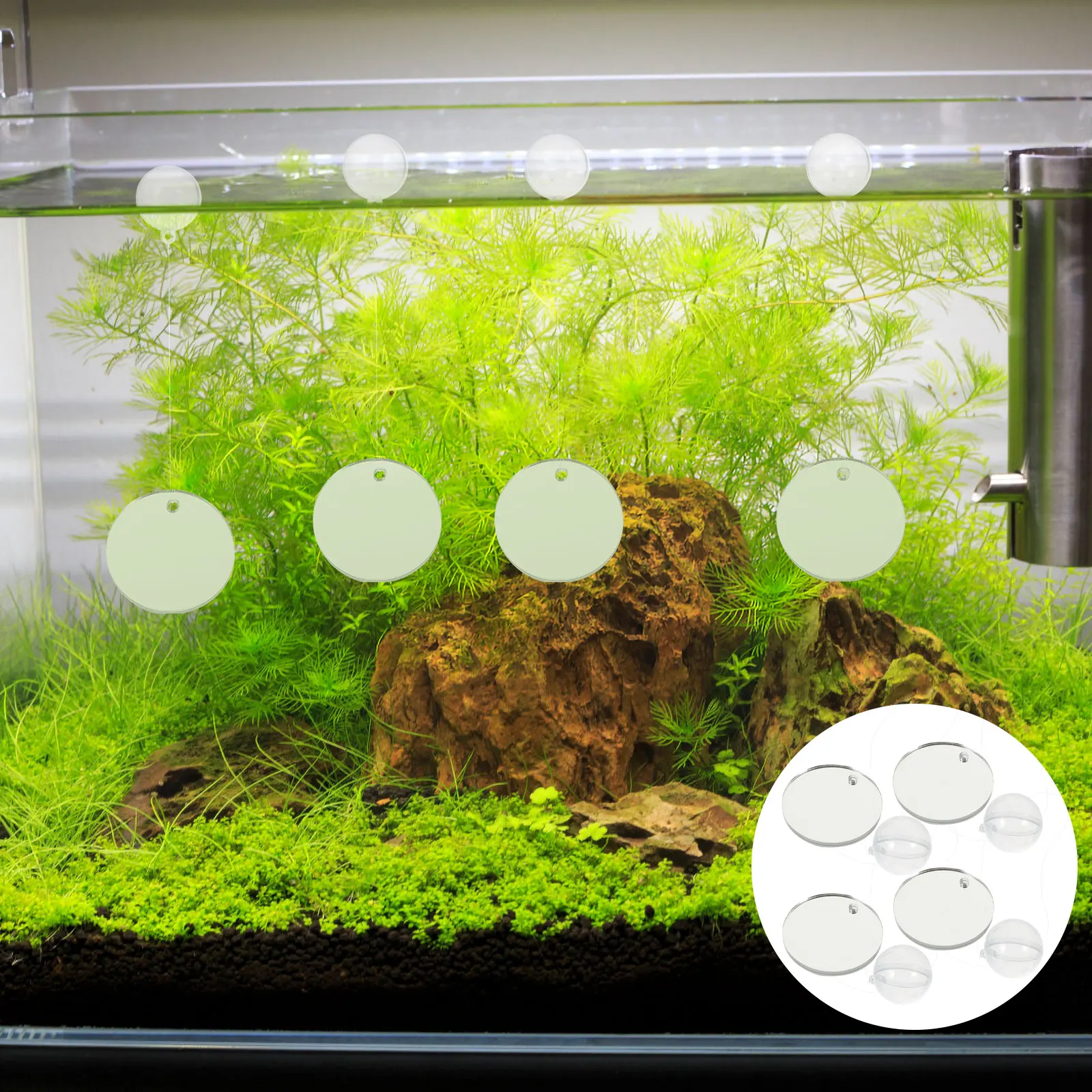 

Fish Tank Mirror Betta Aquarium Decor for Accessories Floating Decorations Training