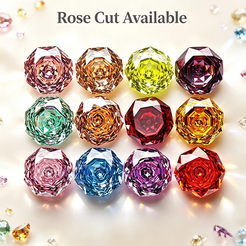 New 5A Colors Millennium Octagon Rose Cut Cubic Zirconia Loose Gemstones for Jewerly Making