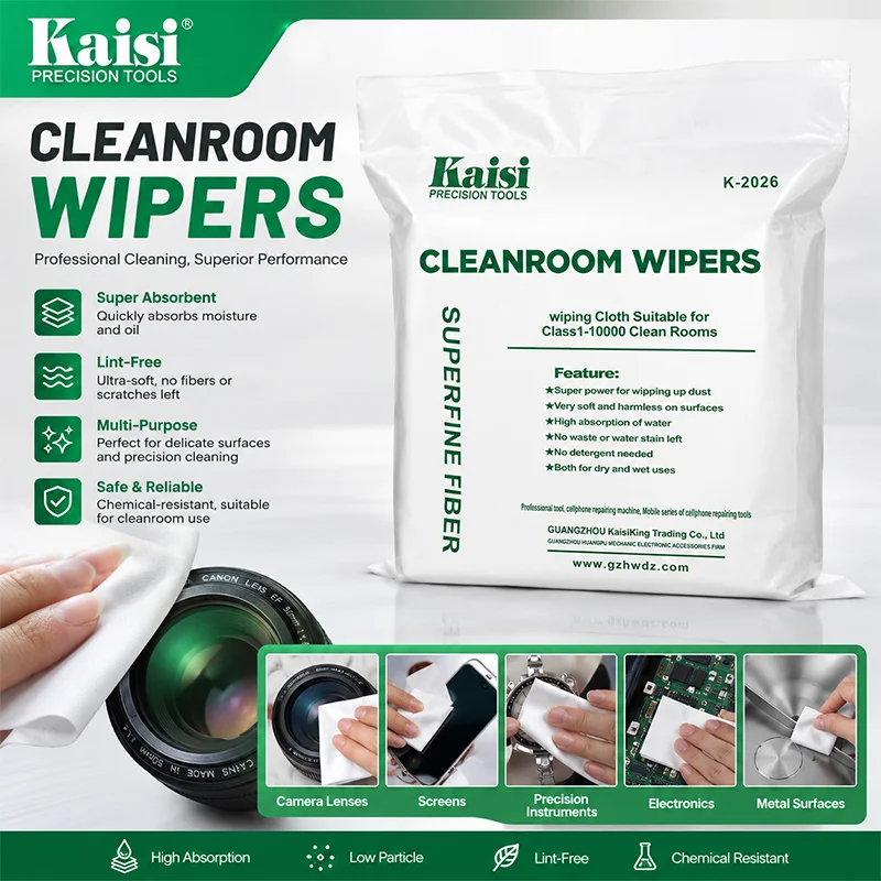 

Kaisi K-2026 Dust-Free Cleaning Cloth High Absorption Lint-Free Wipes for Phone Repair&PCB Maintenance