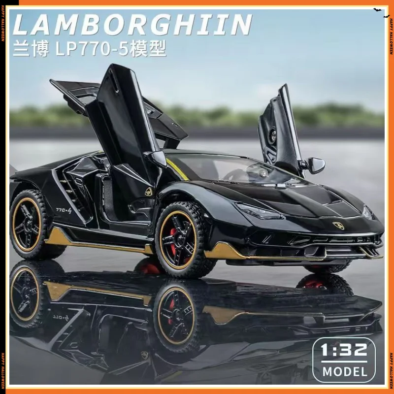 1:32 Scale Lambo LP770 Alloy Car Model with Sound & Light, Retro Spring Action - Perfect for Kids' Fun & Imagination Play 111