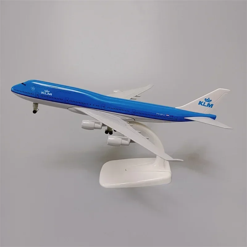 20cm Model Airplane Netherlands KLM B747 Airlines Boeing 747 Airways Metal Alloy Plane Model Aircraft w Wheels Landing gears