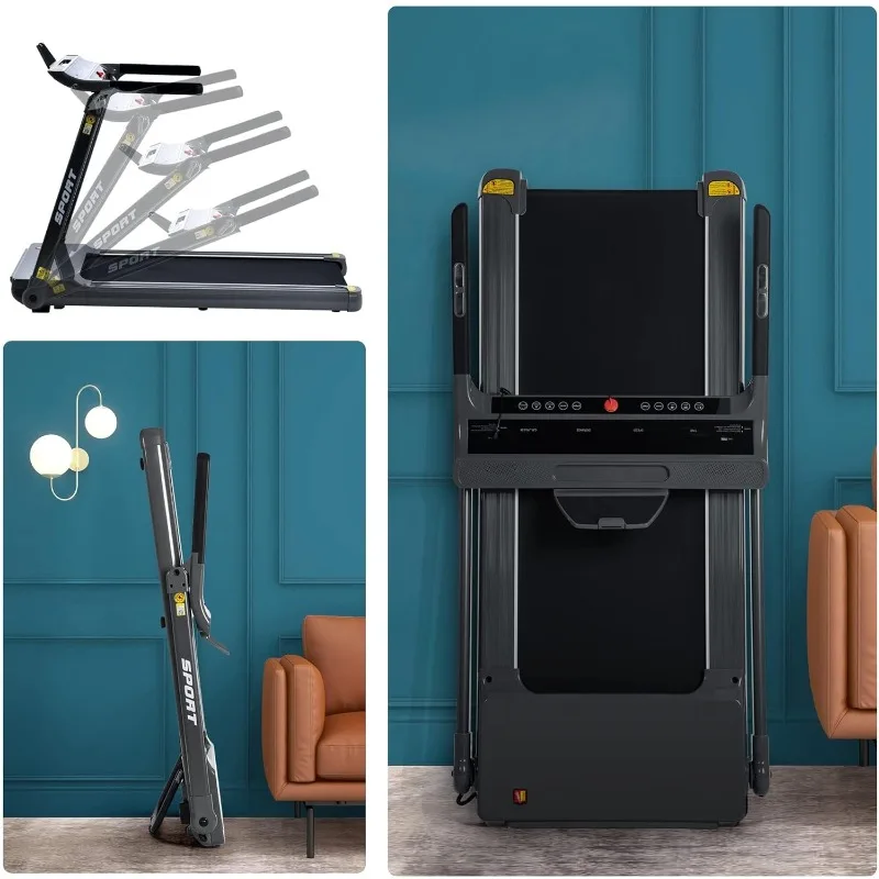 Medium Running Machine Motorised Gym;Foldable for Home Gym Fitness Workout Jogging Walking;Bluetooth Speaker