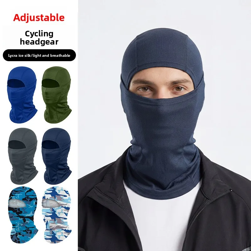 Cycling Head Mask Breathable Quick Dry Adjustable Ice Silk Sun Shade Neck Protector for Outdoor Sports