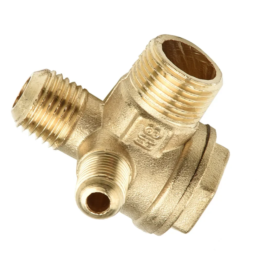 Air Pump Check Valve Cut-off Brass Thread connections Air Compressor Home Gold Easy installation Practical Useful