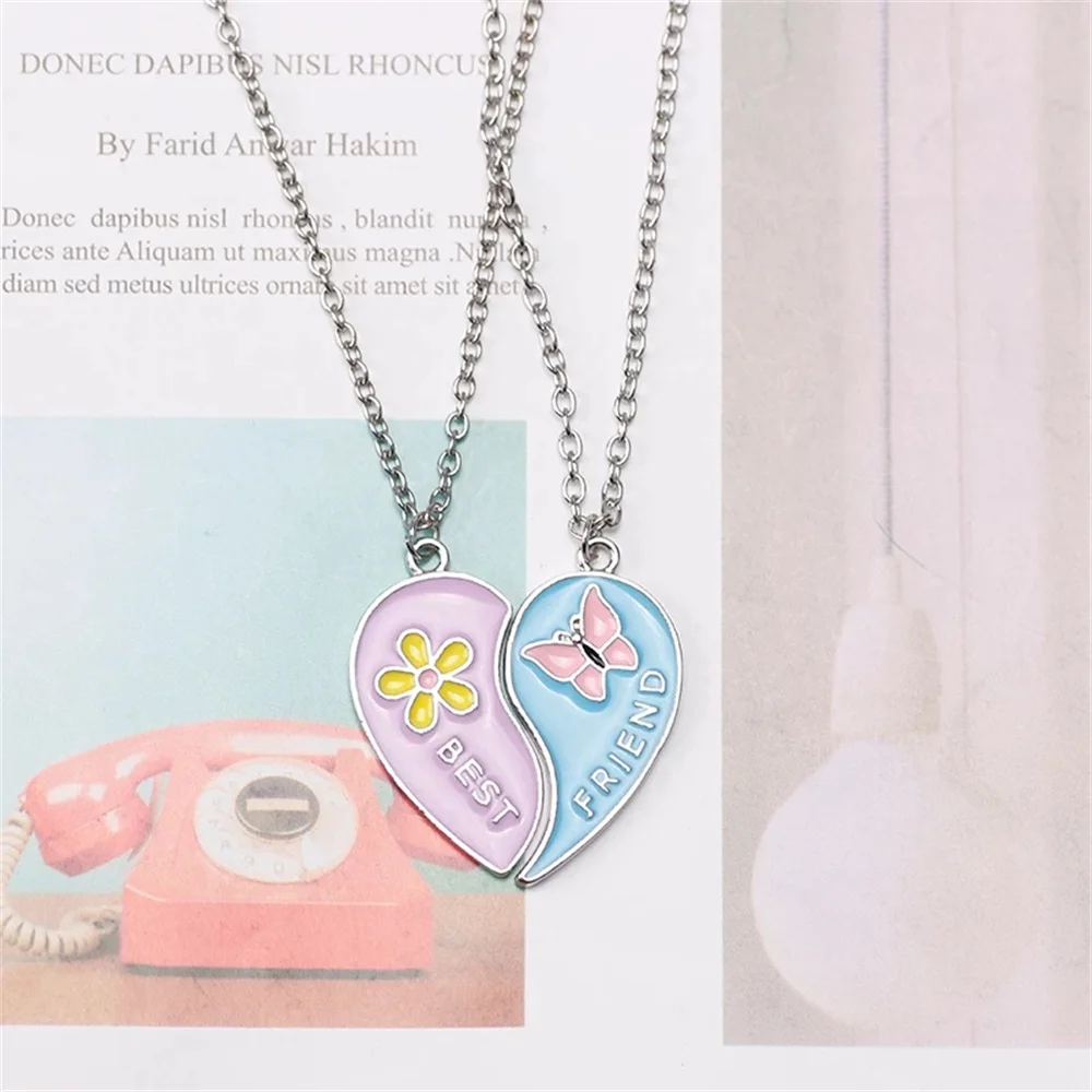 Necklace Female Best Friend Pendant Mixed Style Puzzle Love Star Crown Alloy Metal Chain Student Friendship Jewelry Jewelry Gift - view 2