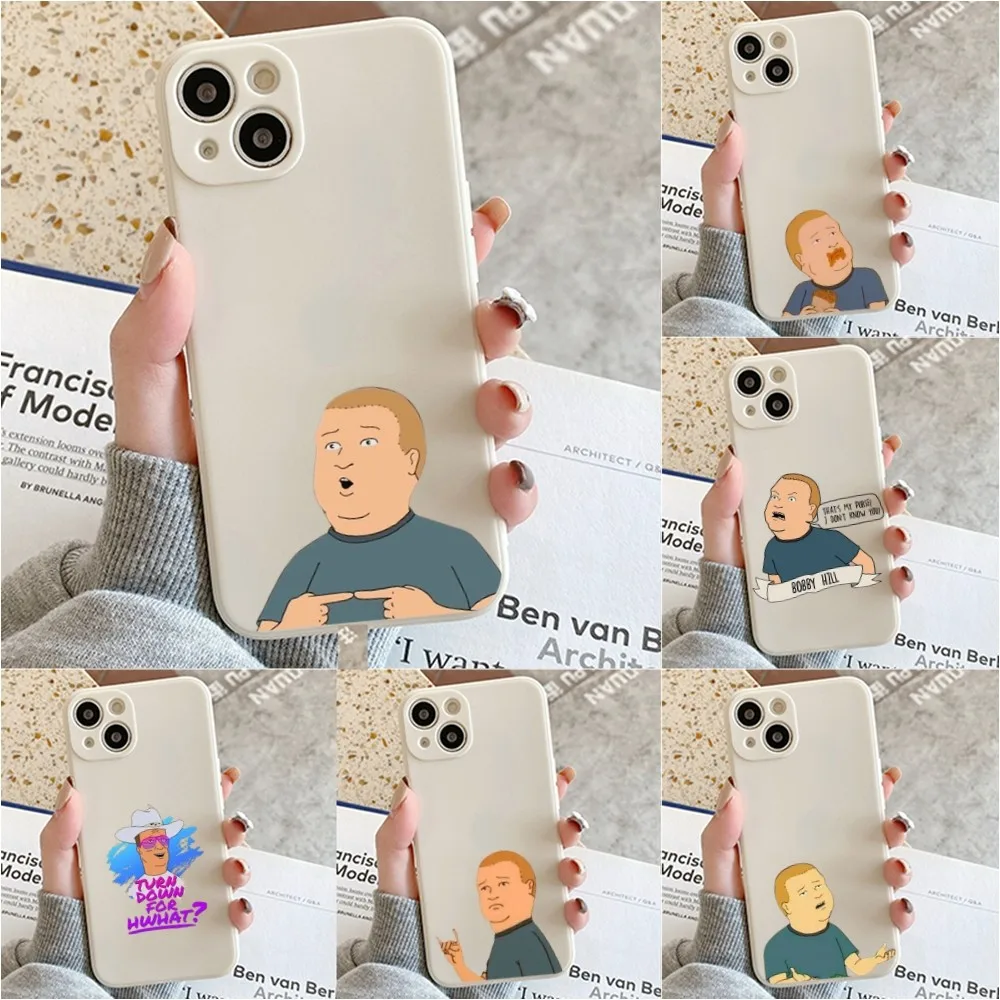 King Hill Bobby Phone Case For Iphone 11 13 14 Pro Max X Xr Xs Max Se2020 12mini White Cover Case