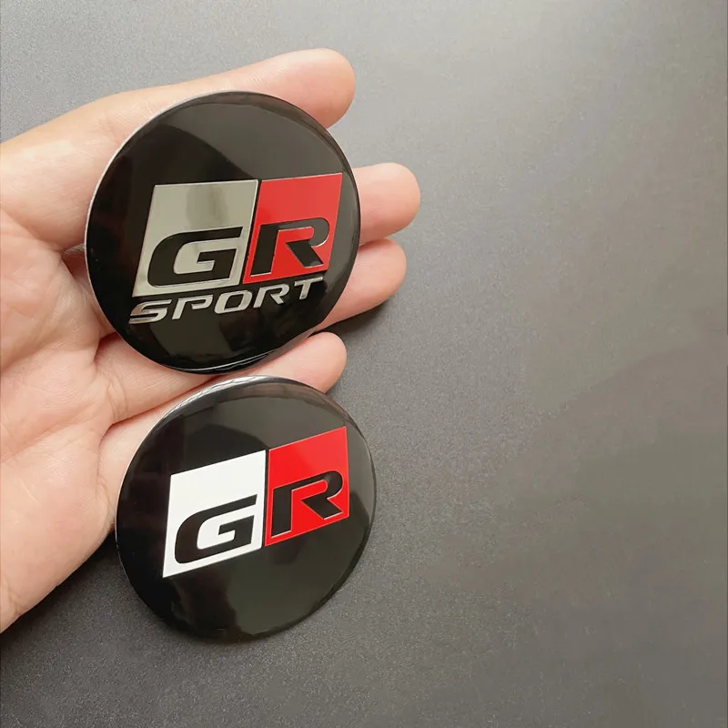 4Pcs 56mm GR Sport Logo Car Wheel Center Hub Cap Stickers Rim Decal For Toyota Corolla 86 Supra CHR Yaris Camry Prius Rav4 Auto