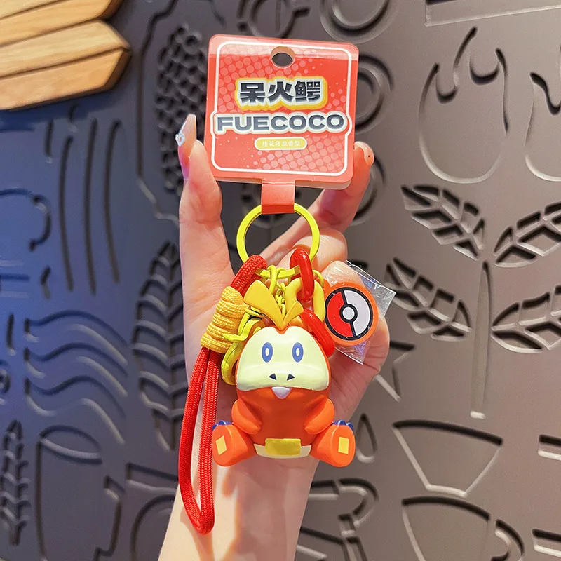 Authentic Pokemon Keyring Pikachu Gengar Sylveon Sprigatito Quaxly Fuecoco Action Figure Toy Keychain Perfume Pendant Gift - view 5