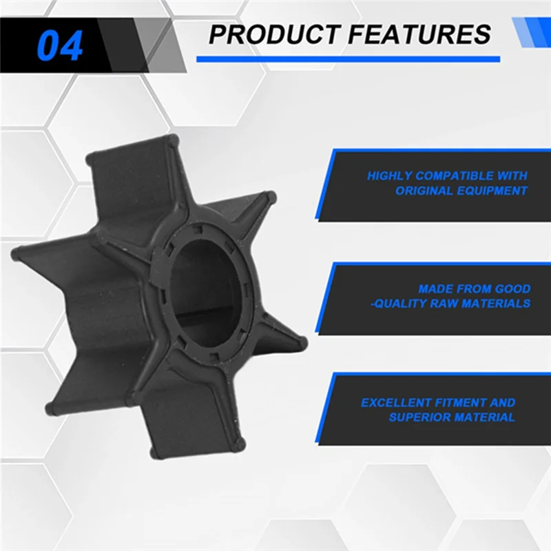 

Крыльчатка водяного насоса 6H3-44352-00 для подвесного двигателя 40-70 л.с. 6H3-44352 697-44352 697-44352-00 Детали лодочного двигателя